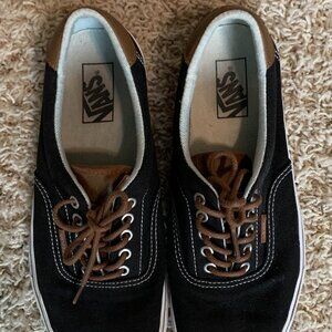 VANS Era Men's Brown Leather Black Suede Lace Up Sneakers Size 10